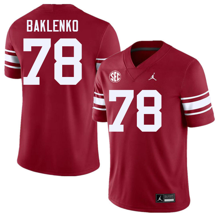 Oklahoma Sooners #78 Luke Baklenko College Football Jersey Stitched-Throwback